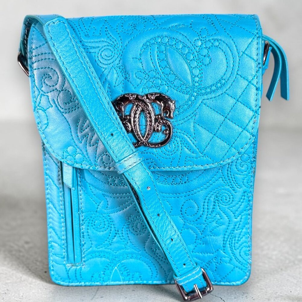 Sharif Legacy Flap Leather Embroidered 3 Compartment Crossbody